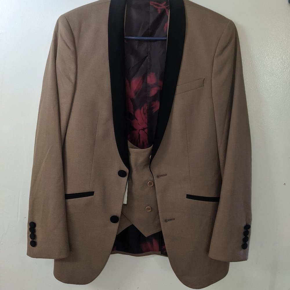 Tan ASOS three piece suit NWT
